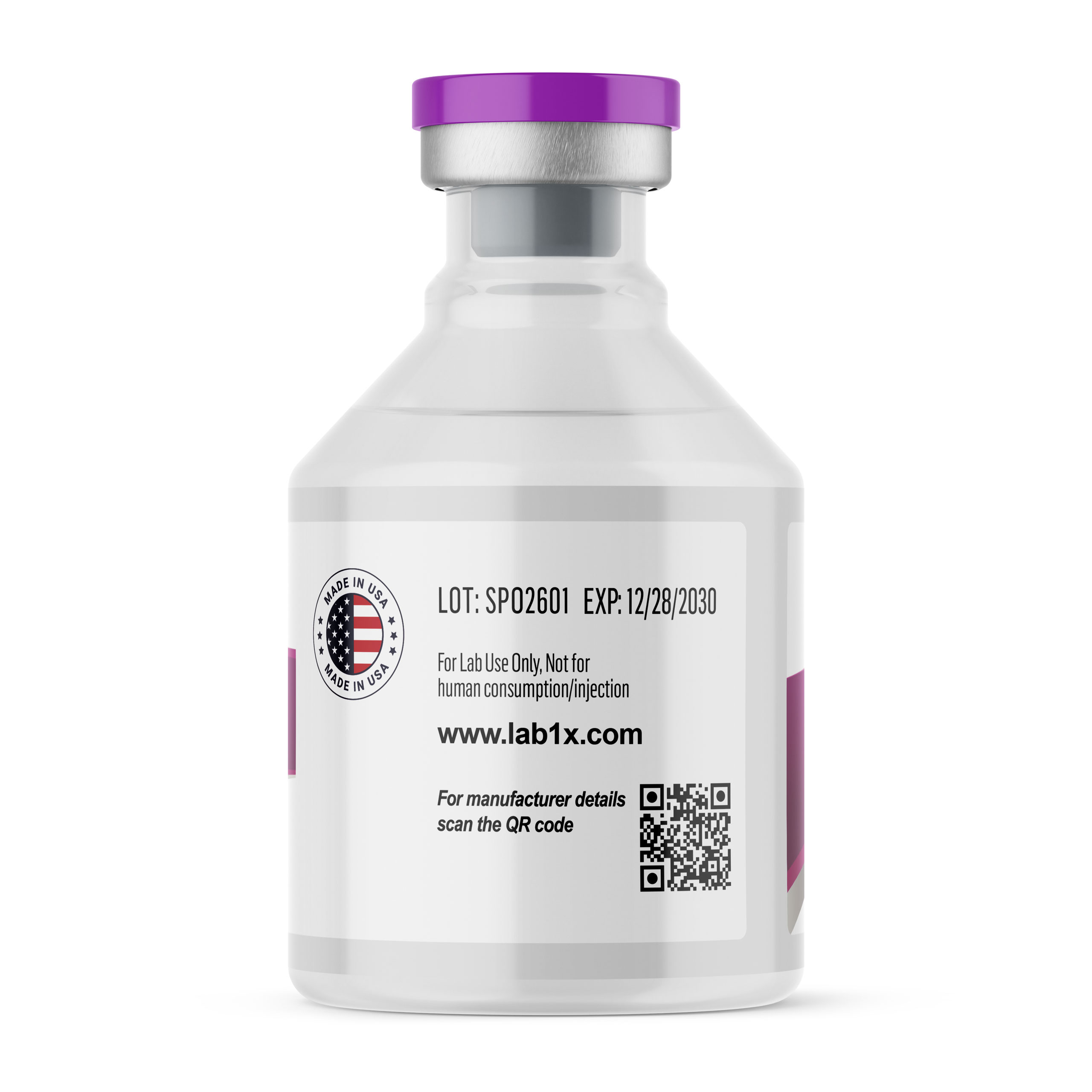 Lab1 Research H2O | 51ml Plastic Vial - Image 2